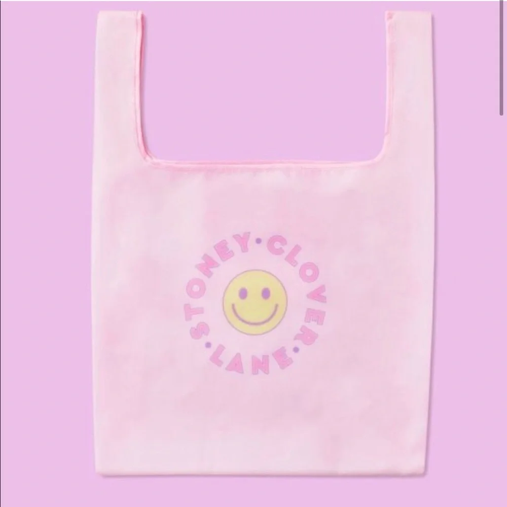 Stoney Clover Lane x Target Pink Reusable Tote Bag pink Smiley Face - Picture 1 of 4